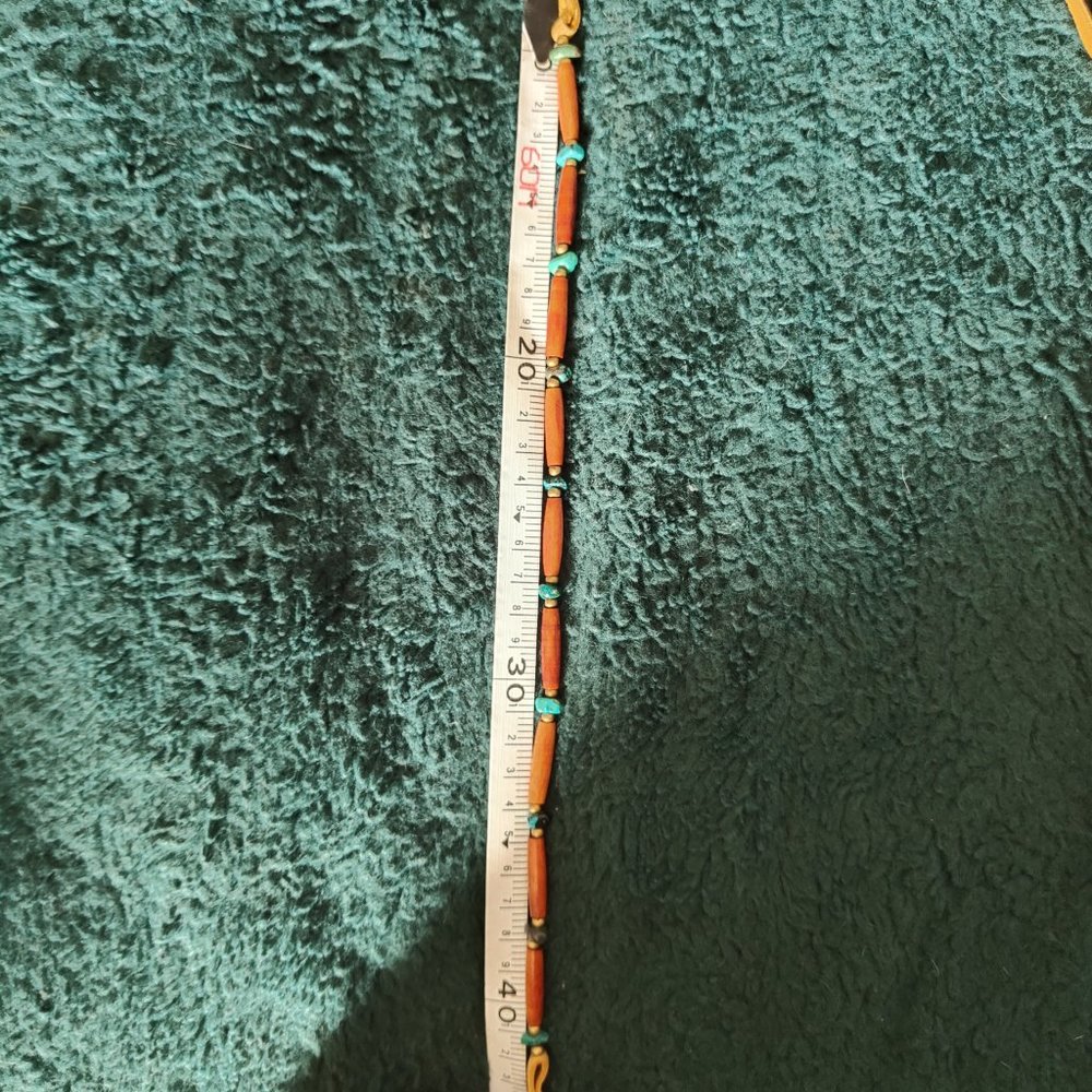 Native Turquoise & Wood Choker - Picture 6 of 12